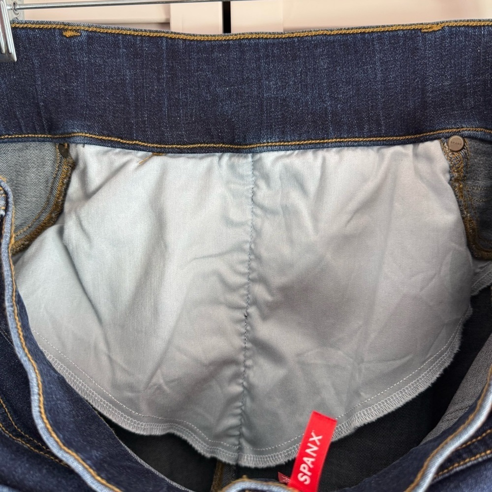 SPANX Ankle High Rise Pull On Skinny Blue Jeans Stretch Shaping Slimming Size 1X - Picture 6 of 8